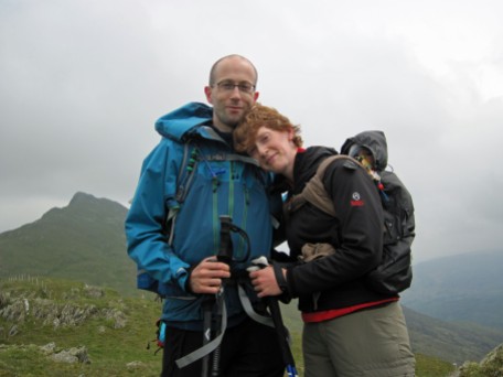 Me, Valerie and Leo on the summit of Craig Wen.