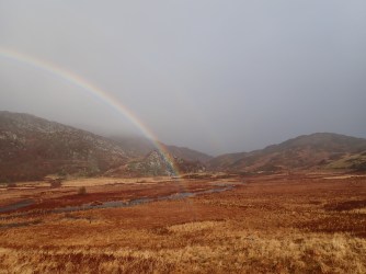 A rainbow above Nant y Geaullt, near Capel Curig.