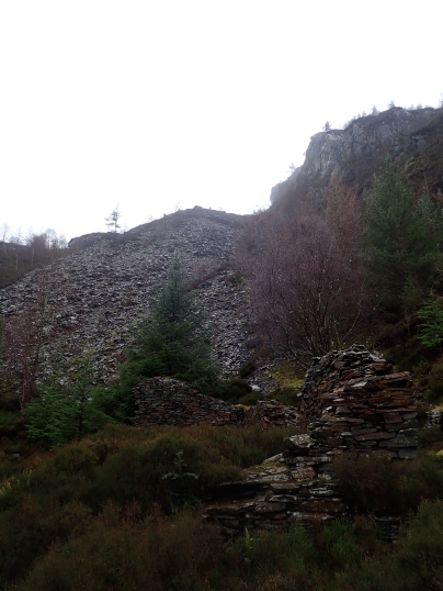 A disused slate quarry near Mynydd Delyn.