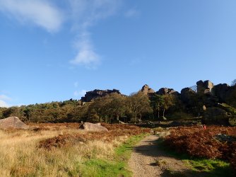 The Roaches lower tier on a brilliant, sunny day.