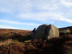 Climbing on the That Little Piglet boulder at Burbage South Valley.